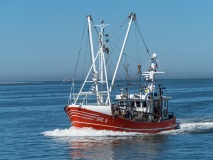 Fischkutter GRE 9, Heimathafen Greetsiel, auf der Fahrt in den Hafen von Norddeich-Mole